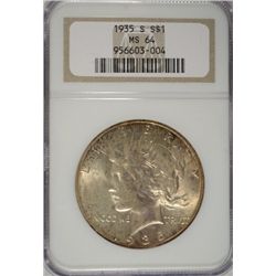 1935 S PEACE DOLLAR NGC MS64 NICE!