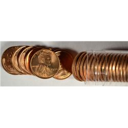 ( 50 ) COINS, ONE ROLL BU 1950 LINCOLN WHEAT CENTS