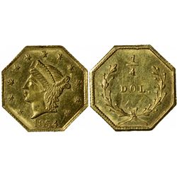 1854 octagonal ¼ Dol., BG-108, Low Rarity 4