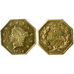 1854 octagonal ¼ Dollar, BG-109 High Rarity 5