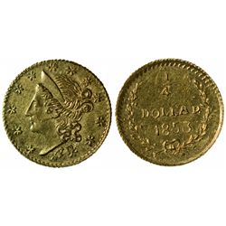 1853 FD round ¼ Dollar, BG-212, Low Rarity 7