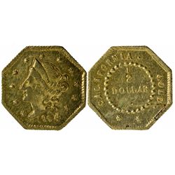 1854 octagonal ½ Dollar, BG-304B