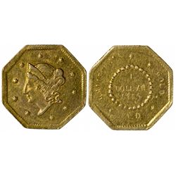 1854 FD octagonal 1 Dollar, BG-506, Rarity 7