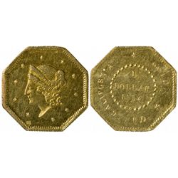 1854 FD octagonal 1 Dollar, BG-509, Rarity 6