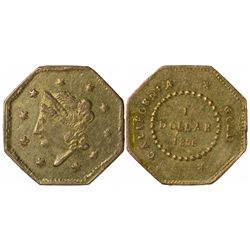1856 octagonal 1 Dollar, BG-512, Low Rarity 7