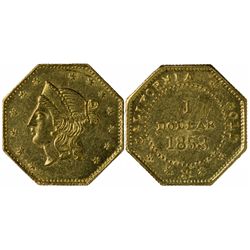 1853 N. octagonal 1 Dollar, BG-530, Rarity 2