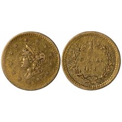 1854 F D round One Dollar, BG-603, High Rarity 6