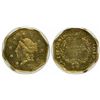 Image 1 : Large Liberty Head, 10 5-pointed Stars Around/Value and Date in Wreath, CALIFORNIA GOLD Around, BG-1