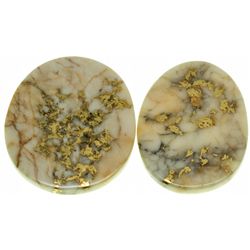 A pair of Gold Quartz Cabochons