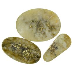 Cabochon Gold Quartz Trio