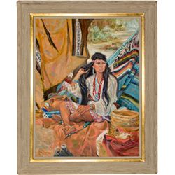 Native American Woman Painting