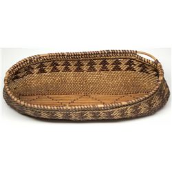 Diamond Pattern Oval Twined Basket