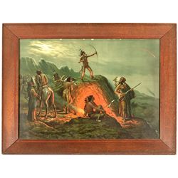 Native American Lithograph Print