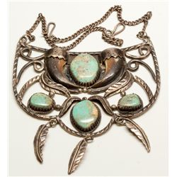 Silver and Turquoise Neck Plate