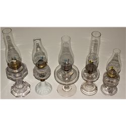 Victorian Stlye Pressed Glass Oil Lamps