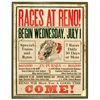 Image 1 : NV, Reno-Washoe County-Reno Horse Racing Broadside