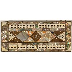 Abalone and Ivory Cribbage Board