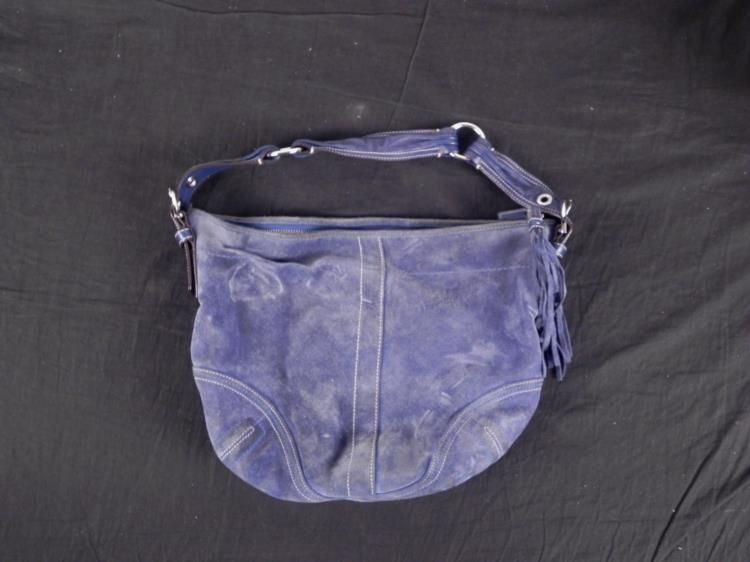 coach blue and white purse