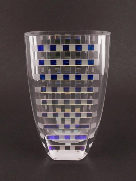 Raimundas Lapsys Optic Art Glass Crystal Vase
