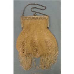 White beaded bag, needs repair on bottom