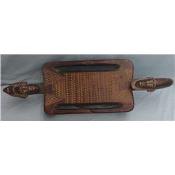 Carved African head rest, 33”L x 8” H