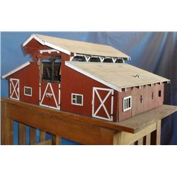 Folk-crafted barn replica, 36" l x 43" w, made by Jack Dunn