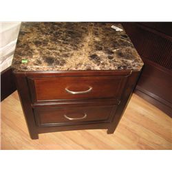 MARBLE TOP - 2DR END TABLE