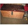 Image 1 : WOOD BOX ON WHEELS WITH LOCKING LID