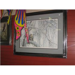 FRAMED L E PRINT   WINTER FILIGREE - GIANT PANDA - ROBERT BATEMAN