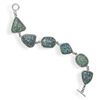 Image 1 : 7" Roman Glass Toggle Bracelet STERLING SILVER