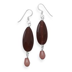 Red and Pink Jade Earrings