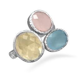 Quartz and Chalcedony Ring