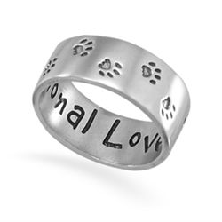 Oxidized Paw Print Band