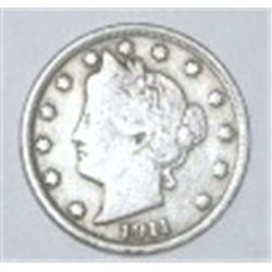 1911 LIBERTY HEAD "V" NICKEL RED BOOK VALUE IS $4.00+ *NICE EARLY FINE GRADE NICKEL*!!