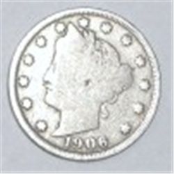 1906 LIBERTY HEAD "V" NICKEL RED BOOK VALUE IS $4.00+ *NICE EARLY VERY GOOD GRADE NICKEL*!!