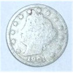 1901 LIBERTY HEAD "V" NICKEL *NICE EARLY NICKEL*!! LIBERTY HEAD NICKEL CAME OUT OF SAFE!!