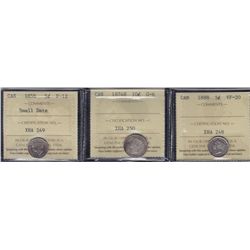 Lot of 3 ICCS Graded Coins