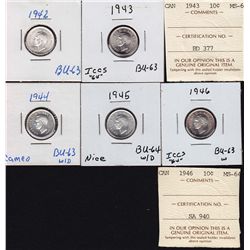Lot of 5 Ten Cents