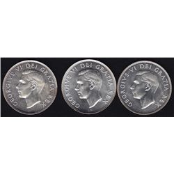 Lot of Three Fifty Cents