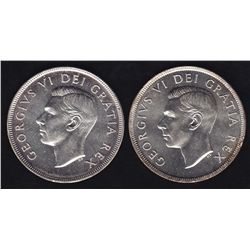 Lot of Two 1950 Silver Dollars