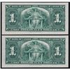 Image 2 : Lot of Two 1937 Bank of Canada $1 Consecutive Pair