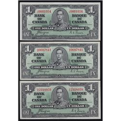 1937 Bank of Canada $1 Lot of 3