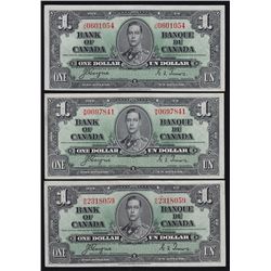 1937 Bank of Canada $1 Lot of 3