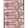 Image 2 : 1986 Bank of Canada $2 Lot of 3 Sequential