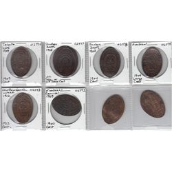 Lot of eight Canadian Elongated Coins.