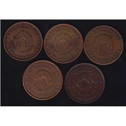 Lot of 5 Newfoundland Tokens