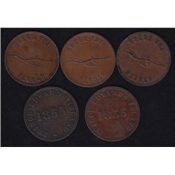 Lot of 5 Prince Edward Island Tokens