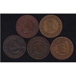 Lot of 5 Lower Canada Tokens