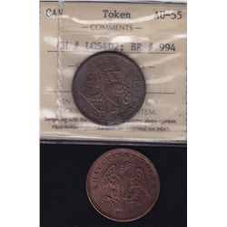 Lot of 2 Lower Canada Tokens