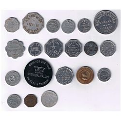 Lot of Twenty Ontario Advertising, Pool Hall, Coffee, Tune, ONA, Railway, Tailor, and Due Bill Token